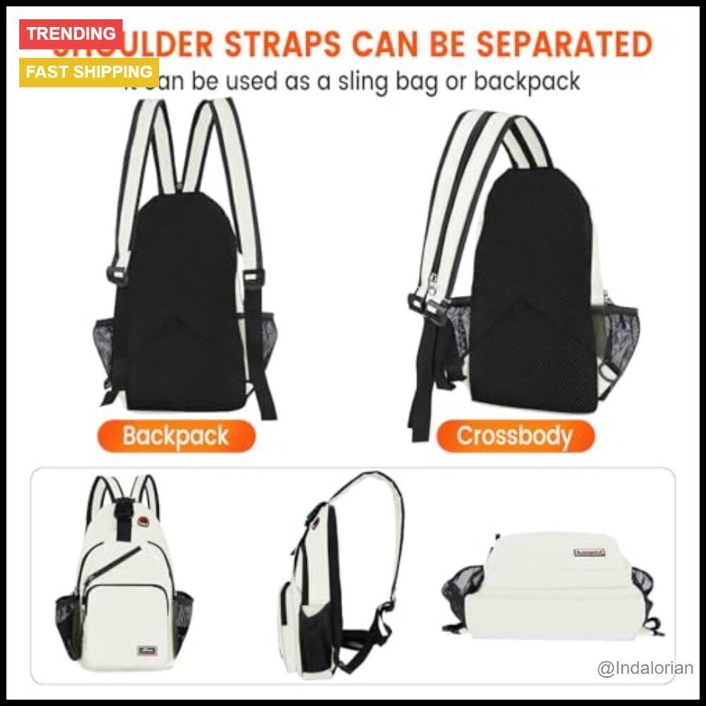 Sling Backpack Daypack Crossbody Chest Bag Hiking Travel Lightweight Versatile - Picture 5 of 7